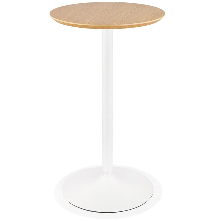 Helles Design des LUXIRO Stehtisches in Beige mit weißem Gestell - passt gut in helle Einrichtungen_
