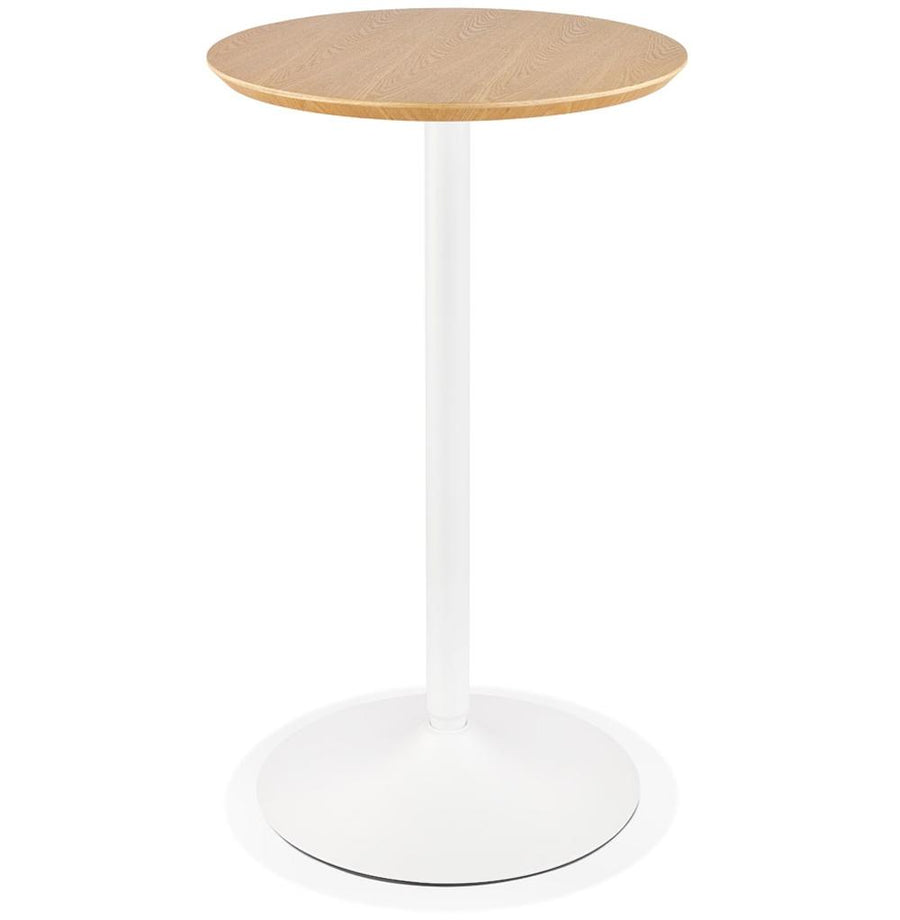 Helles Design des LUXIRO Stehtisches in Beige mit weißem Gestell - passt gut in helle Einrichtungen_