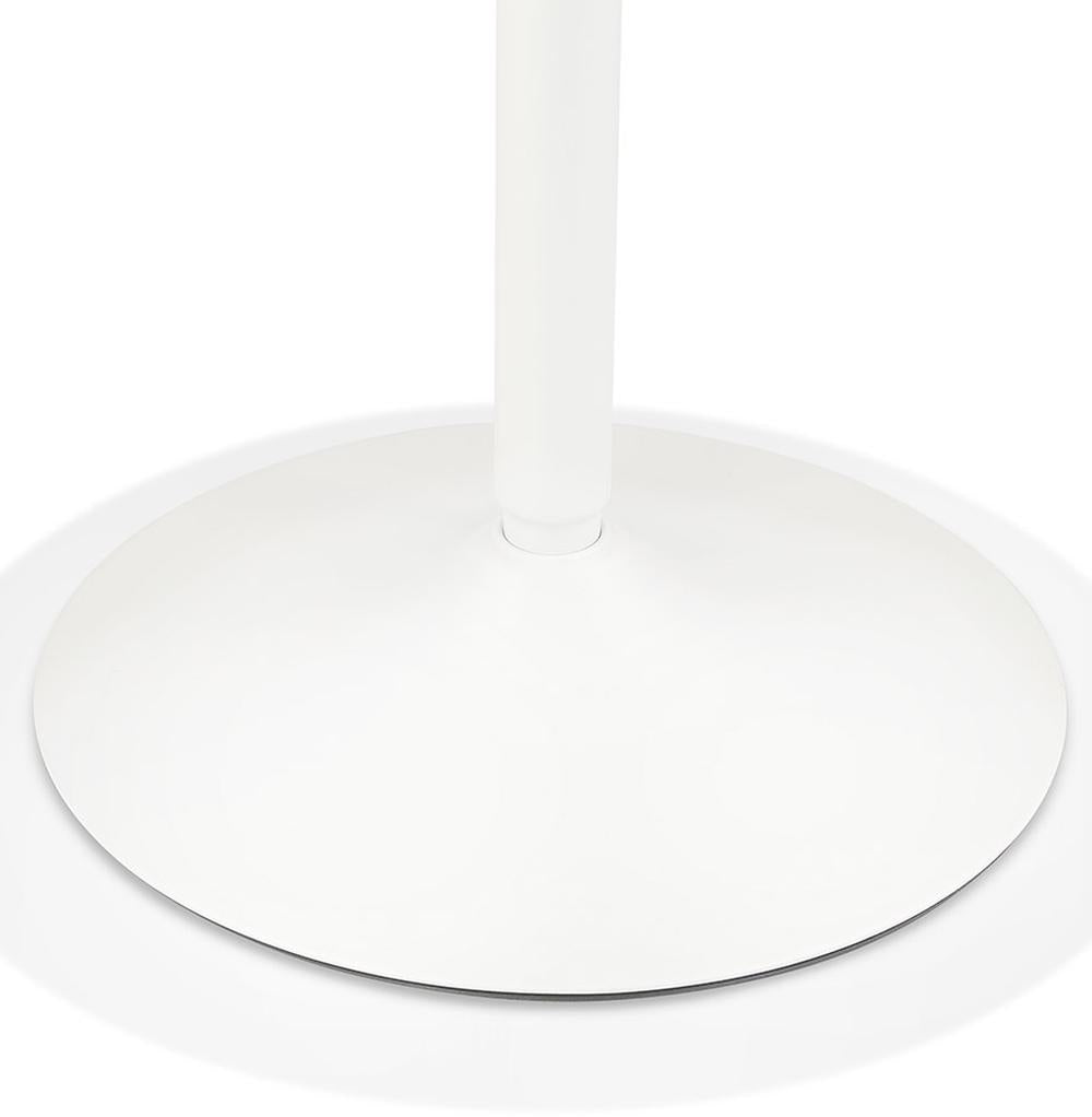 Stilvoller Beige LUXIRO Tisch mit weißer Basis - eine top Wahl für offene Bürolayouts_