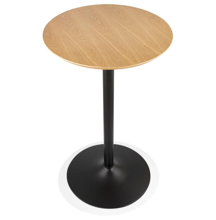 Eleganter Beige-Schwarz LUXIRO Tisch mit hochwertigem Furnier - perfekt für Cafés und Lounges_