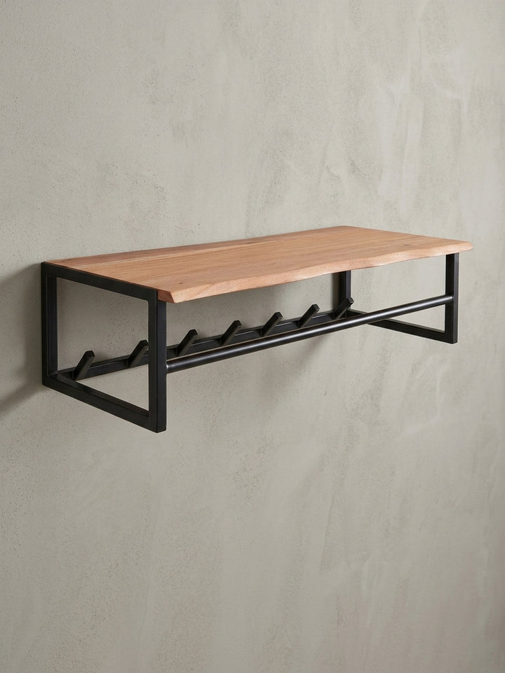 Seitenprofil der Design-Wandgarderobe, zeigt die Höhe von 22 cm und die stabile Konstruktion aus pulverbeschichtetem Eisen._