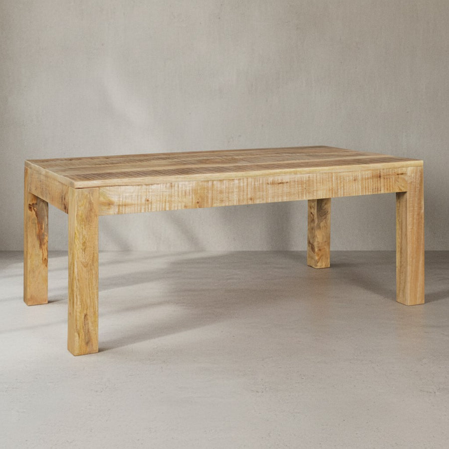 Rustikaler Couchtisch_ Recyceltes Mango-Holz_ Shabby-Chic-Design_ robust_ Klarlack-Beschichtung_ große Tischplatte - KADIMA DESIGN_Farbe_ Beige_ Größe_ 110x60x47 cm_