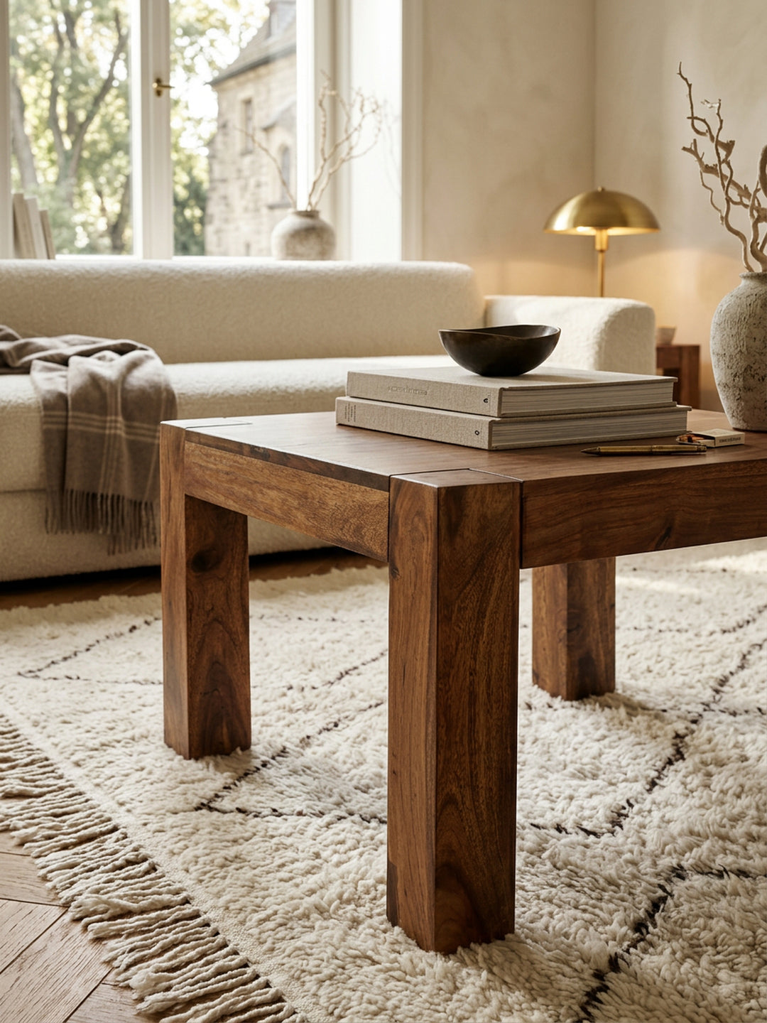 Rustikaler Couchtisch NAKO_ quadratisch_ handgefertigt_ pflegeleicht - KADIMA DESIGN_Farbe_ Braun_ Größe_ 60x60x40 cm_