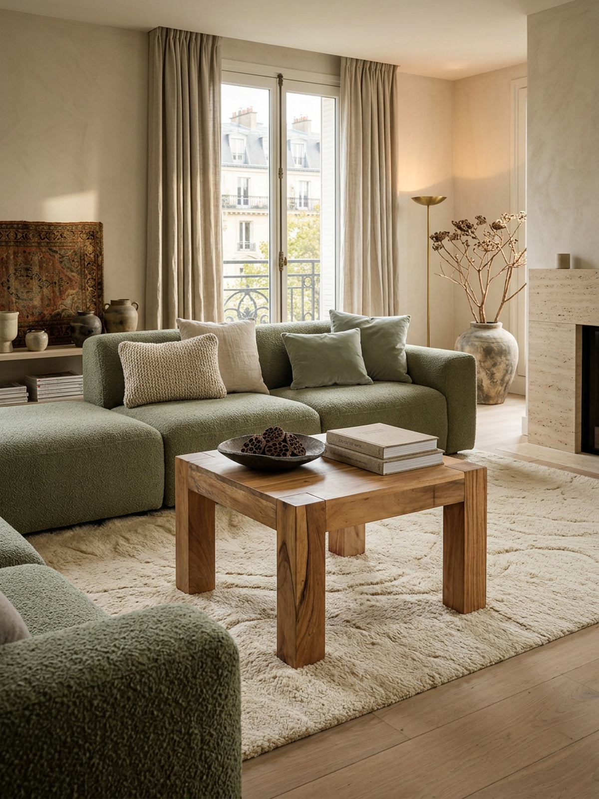 Rustikaler Couchtisch NAKO_ Akazienholz_ quadratisch_ handgefertigt_ pflegeleicht - KADIMA DESIGN_Farbe_ Beige_ Größe_ 60x60x40 cm_