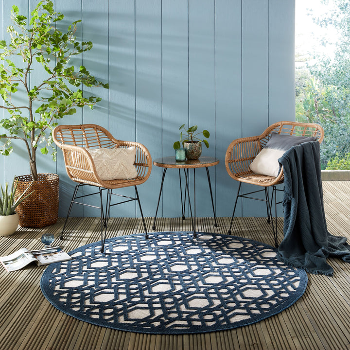 Rutschfester und Langlebiger STOUR LIAM Teppich von Kadima Design_ Geometrisches Muster_Blau-Grau_#sku_BARK503119374191#