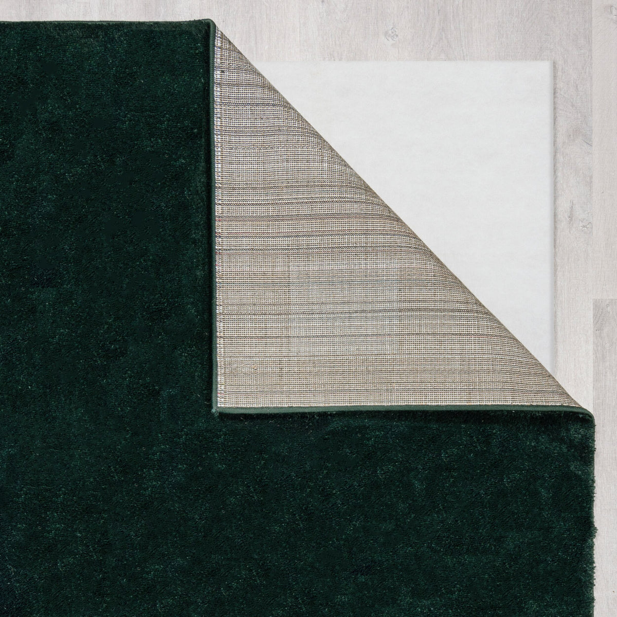 Teppich samtweich Uni-Muster 100% recycelt TUMMEL - Grün 60x230 cm_Läufer_