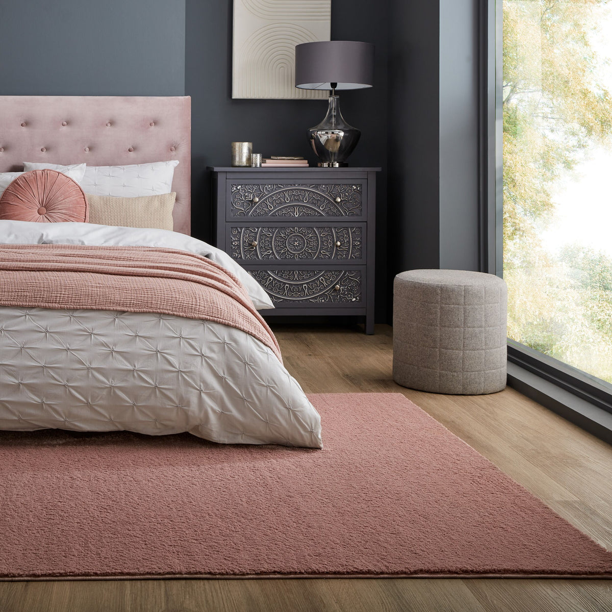 Samtweicher Teppich aus 100% recyceltem Material_Rosa_Rechteckig_