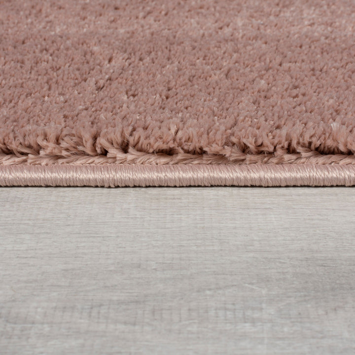 Teppich samtweich Uni-Muster 100% recycelt umweltfreundlich TUMMEL - Rosa 80x150 cm_Rechteckig_