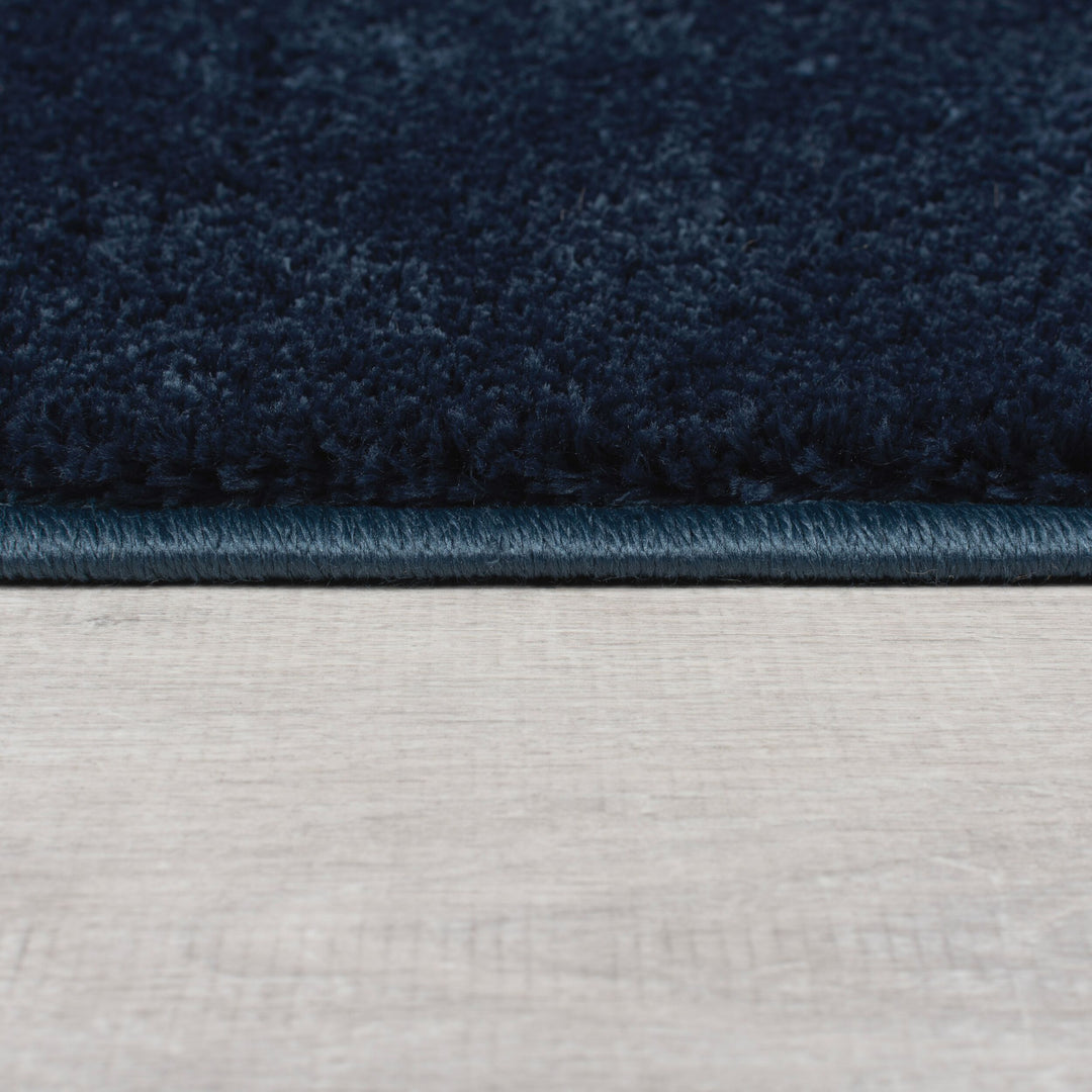Teppich samtweich Uni-Muster 100% recycelt umweltfreundlich TUMMEL - Blau 80x150 cm_Rechteckig_