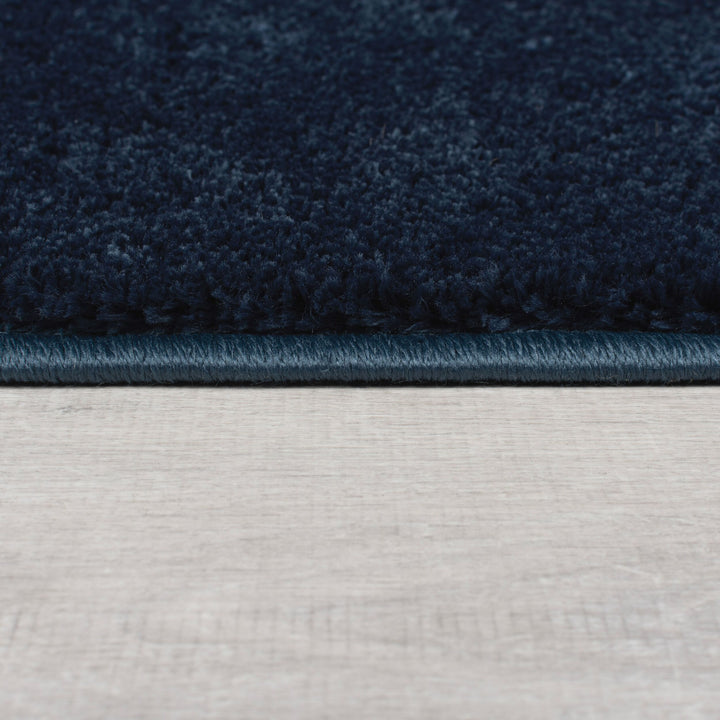 Teppich samtweich Uni-Muster 100% recycelt umweltfreundlich TUMMEL - Blau 80x150 cm_Rechteckig_