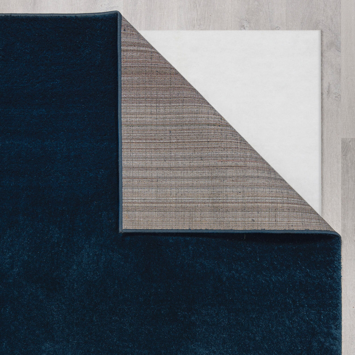 Teppich samtweich Uni-Muster 100% recycelt TUMMEL - Blau 60x230 cm_Läufer_