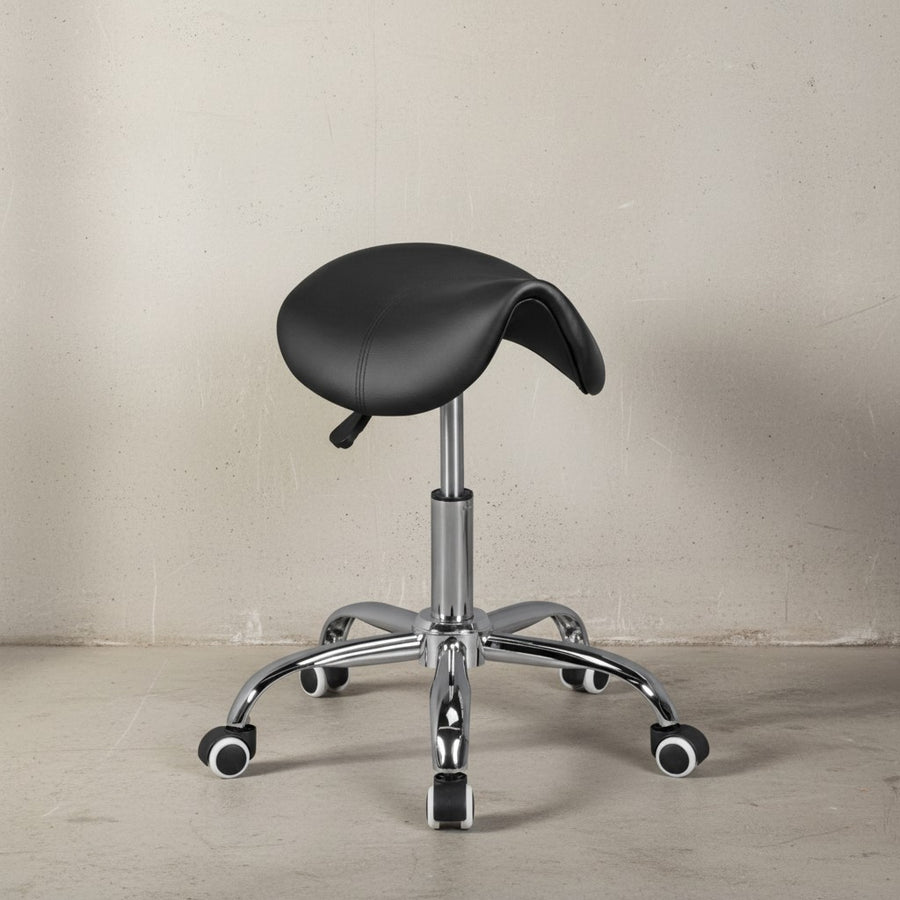 Sattelhocker BEVANO_ höhenverstellbar_ 100 kg Belastbarkeit_ in Schwarz oder Weiß - KADIMA DESIGN_Farbe_ Schwarz_ Größe_ 60x60x60 cm_