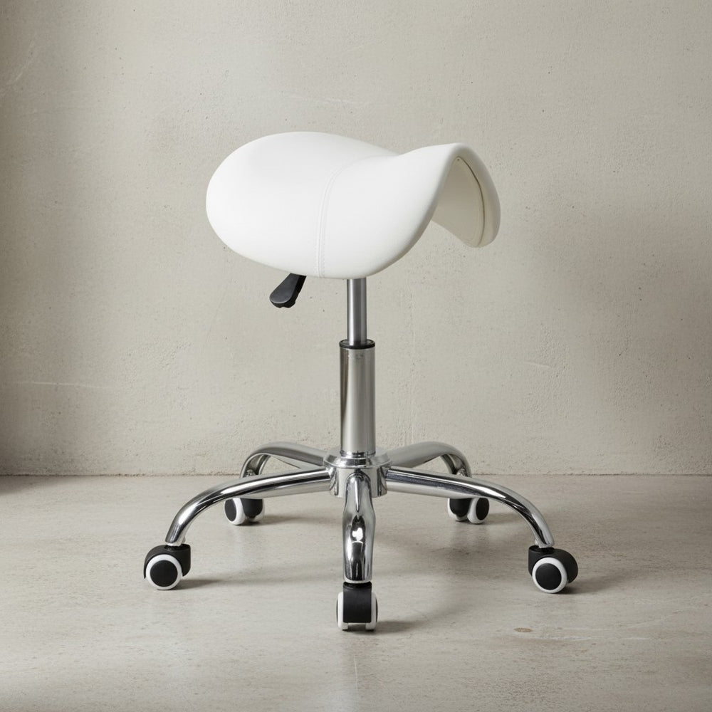 Sattelhocker BEVANO_ höhenverstellbar_ 100 kg Belastbarkeit_ in Schwarz oder Weiß - KADIMA DESIGN_Farbe_ Weiß_ Größe_ 60x60x60 cm_