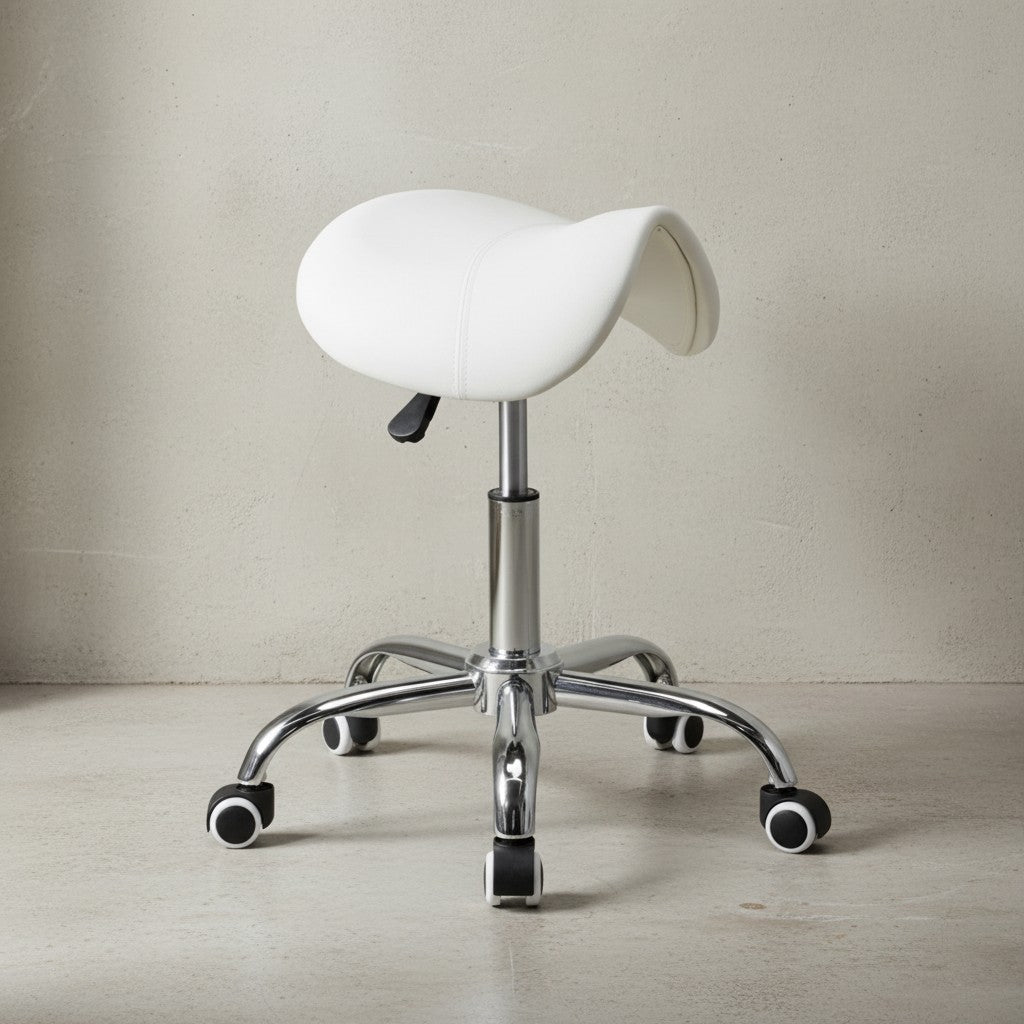 Sattelhocker BEVANO_ höhenverstellbar_ 100 kg Belastbarkeit_ in Schwarz oder Weiß - KADIMA DESIGN_Farbe_ Weiß_ Größe_ 60x60x60 cm_