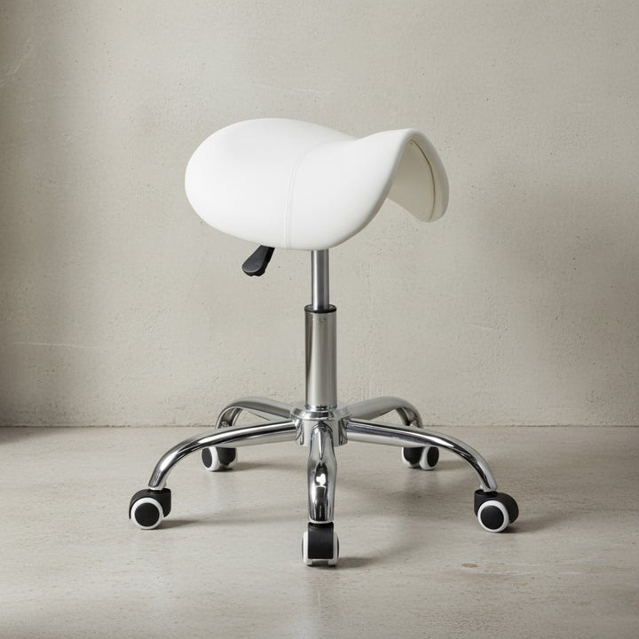 Sattelhocker BEVANO_ höhenverstellbar_ 100 kg Belastbarkeit_ in Schwarz oder Weiß - KADIMA DESIGN_Farbe_ Weiß_ Größe_ 60x60x60 cm_