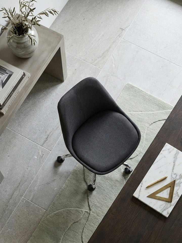 Bürostuhl Eiche Massivholz schwarz 65x65x94 cm Wohnidee Home Office Einrichtungsidee stilvoll kombinieren mit Rollen und Drehfunktion Design Möbel Inspiration Wohnen Interior Zuhause_