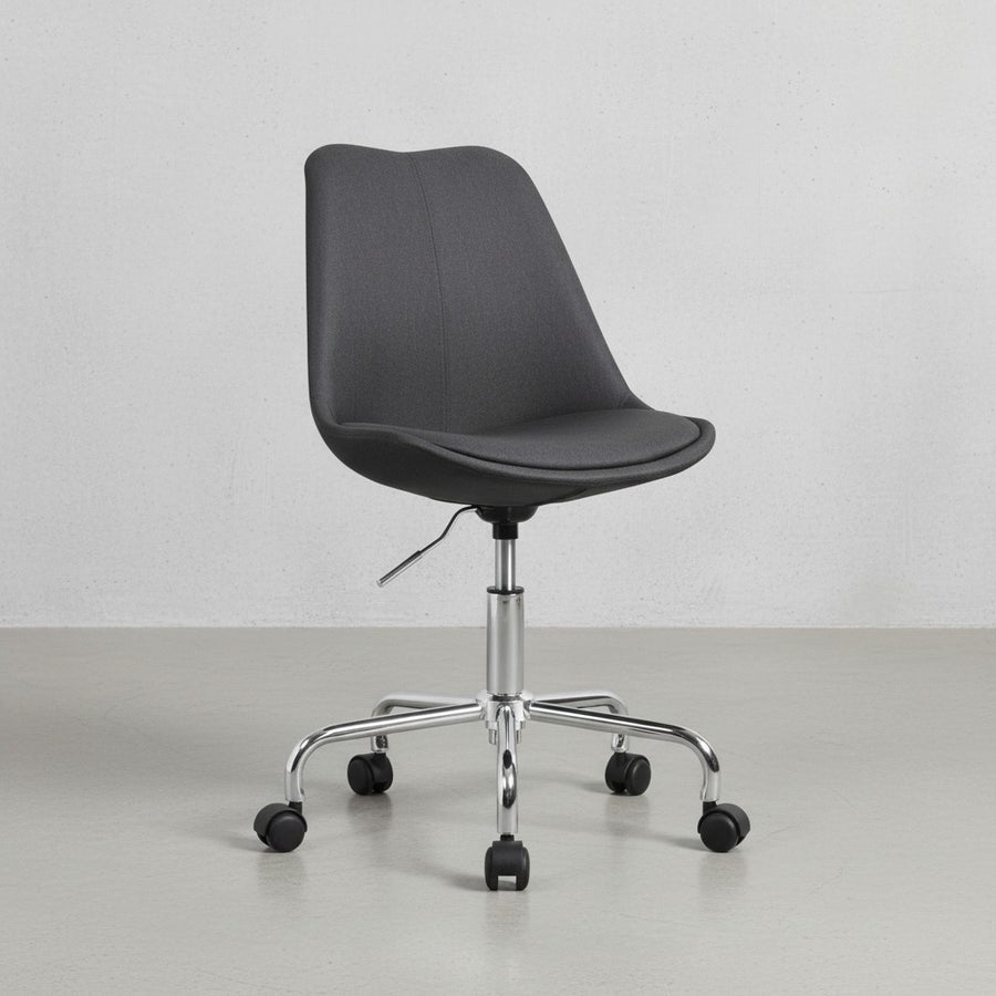 Schalenstuhl MESCHIO für Homeoffice_ 360° Drehfunktion_ max. 110 kg Belastung_ in verschiedenen Farben - KADIMA DESIGN_Farbe_ Schwarz_ Material_ Stoff_ Größe_ 65x65x94 cm_