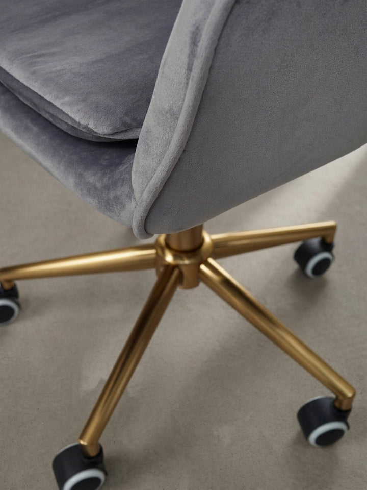 Bürostuhl Samt grau mit Rollen und Höhenverstellung 54x52x105 cm modern Design Möbel hochwertig Home Office Wohnzimmer Einrichtung Inspiration Wohnen Interior Zuhause elegant stilvoll_