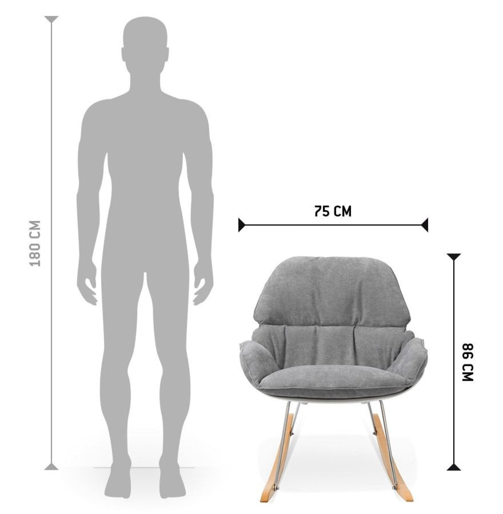 Wohnzimmer-Schaukelstuhl mit stabiler Metallkonstruktion und weicher Polsterung für entspannte Stunden von Kadima Design_