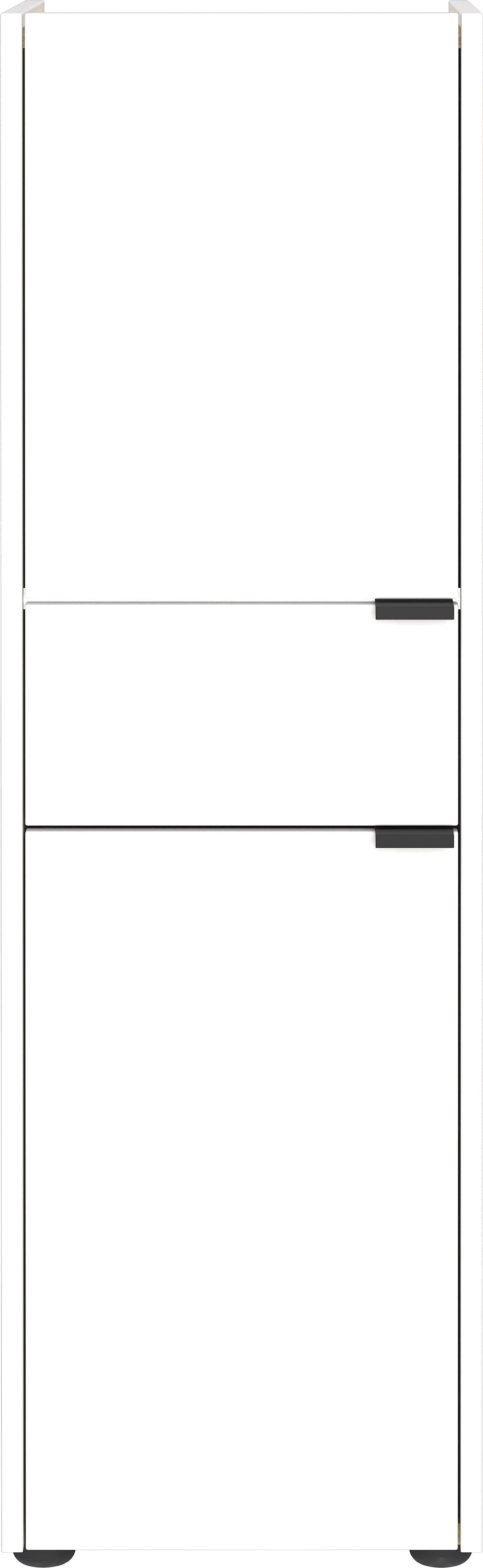 Schrank mit Schublade_ Navarra-Eiche_ Leise Schließtechnik_ Kollektion AVIS von Kadima Design_Farbe_ Weiß-Beige_ Größe_ 34x34x111 cm_