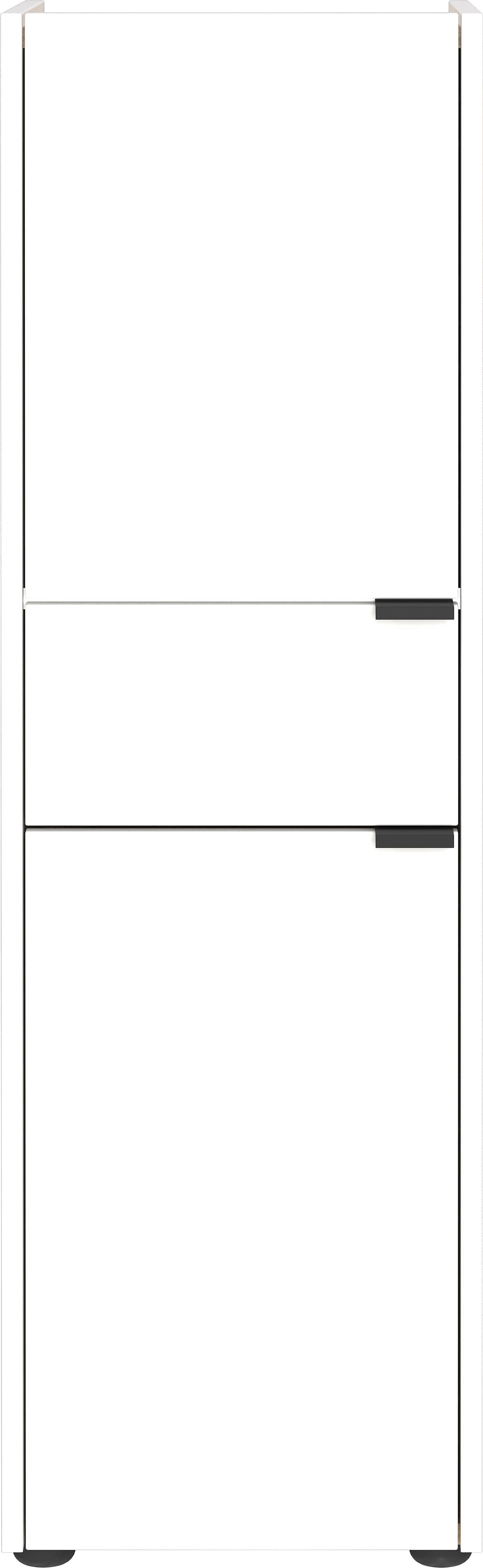 Schrank mit Schublade_ Navarra-Eiche_ Leise Schließtechnik_ Kollektion AVIS von Kadima Design_Farbe_ Weiß-Beige_ Größe_ 34x34x111 cm_