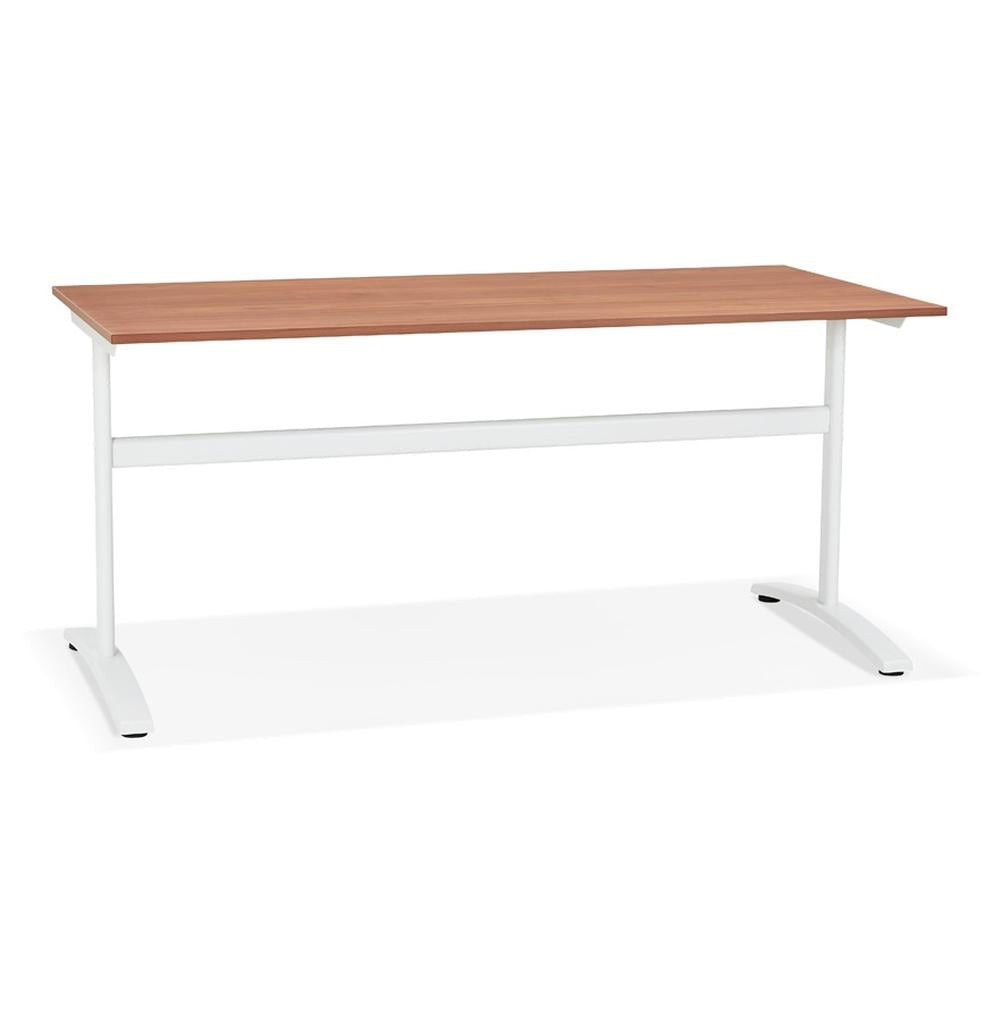 Schreibtisch in Walnuss-Optik 160x80 cm - Warme Holzanmutung - T-Fuß-Design - Melaminholz-Platte - elegant für Heimbüro und Arbeitszimmer - Kadima Design_