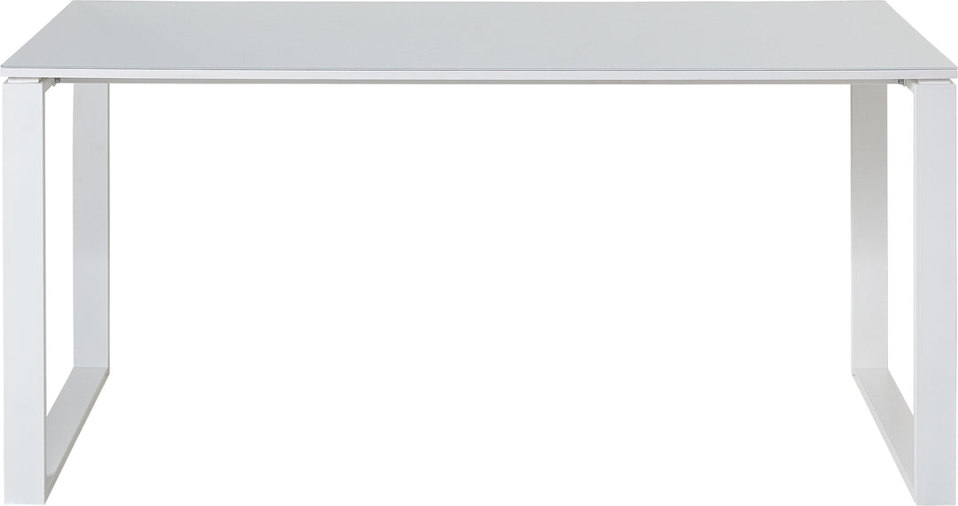 Schreibtisch "Muenchen" Glasplatte &amp; Kufengestell - 160x80 cm Weiß_