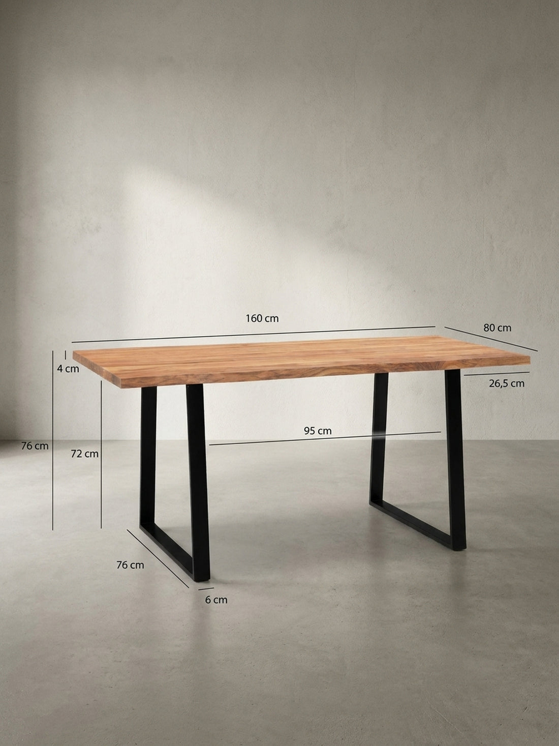 Maßzeichnung TARN – 160x80x76