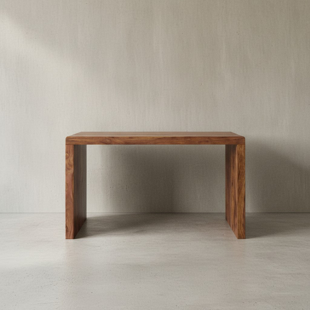 Schreibtisch TEKO_ Massivholz Sheesham_ 160x80 cm_ Stauraum_ abgerundete Ecken_ stabil - KADIMA DESIGN_Farbe_ Braun_ Größe_ 120x60x76 cm_