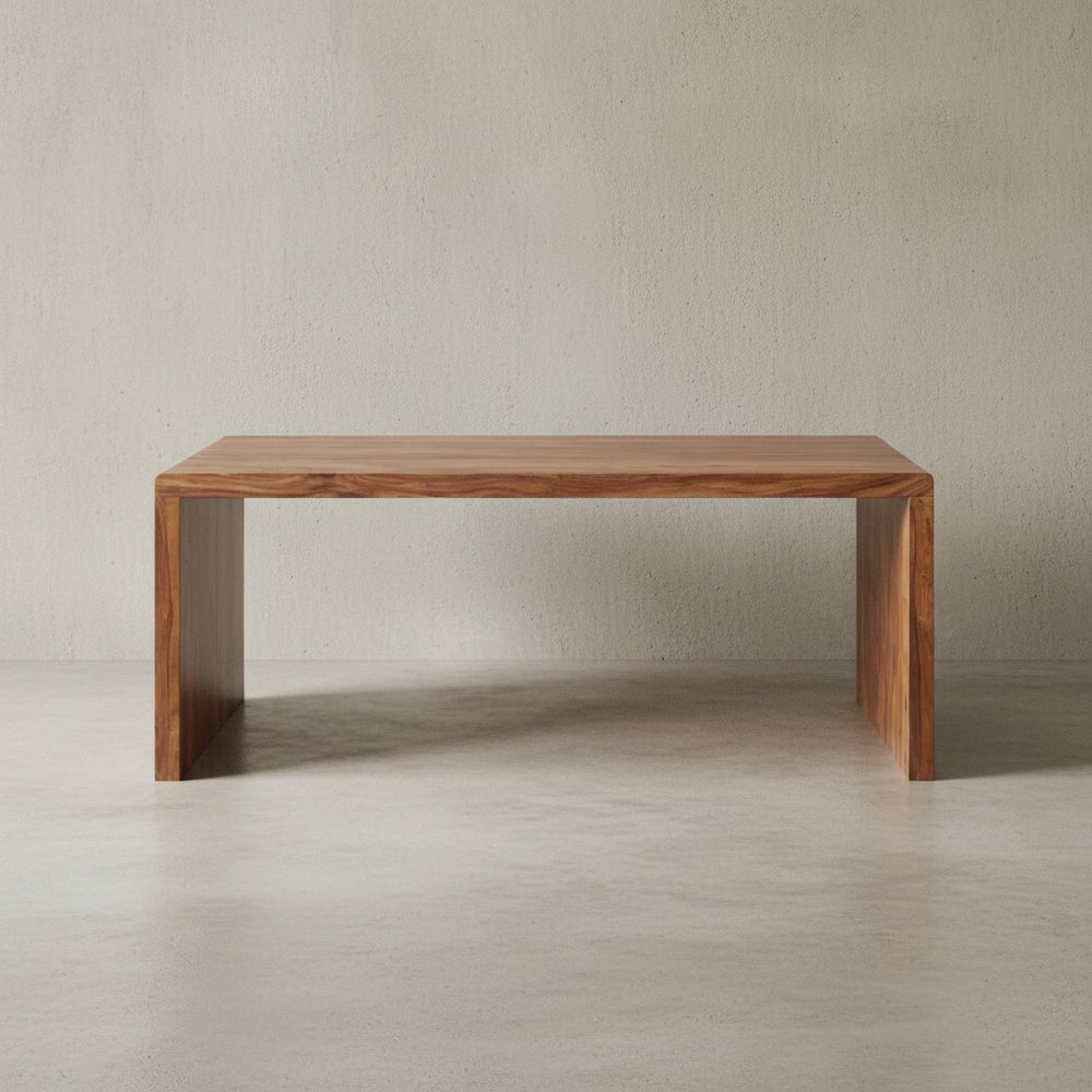 Schreibtisch TEKO_ Massivholz Sheesham_ 160x80 cm_ Stauraum_ abgerundete Ecken_ stabil - KADIMA DESIGN_Farbe_ Braun_ Größe_ 180x90x76 cm_
