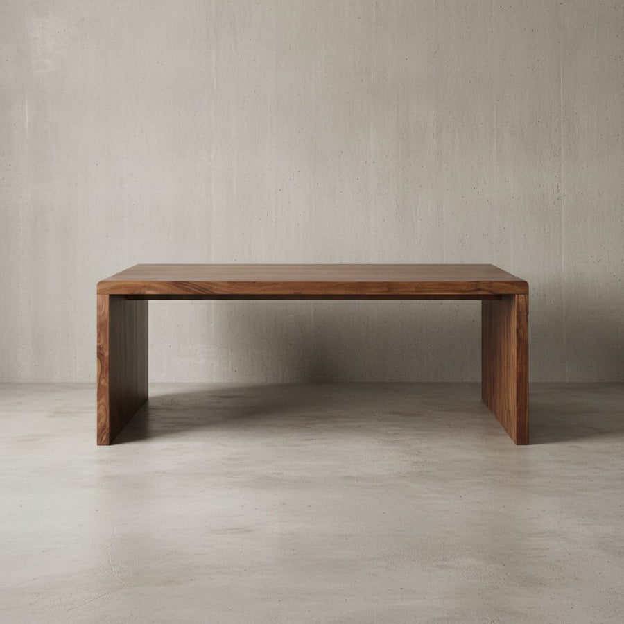 Schreibtisch TEKO_ Massivholz Sheesham_ 160x80 cm_ Stauraum_ abgerundete Ecken_ stabil - KADIMA DESIGN_Farbe_ Braun_ Größe_ 180x90x76 cm_