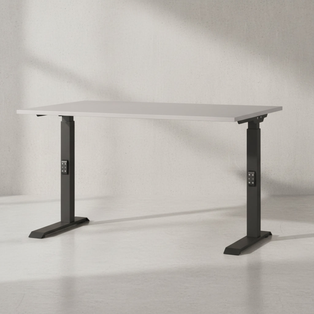 Schreibtisch verstellbar 68-91cm Höhe Ergonomisch C-Fuß Büro_