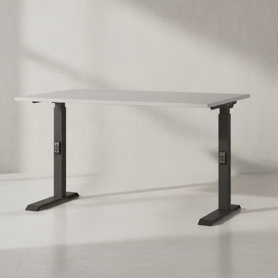 Schreibtisch verstellbar 68-91cm Höhe Ergonomisch C-Fuß Büro_