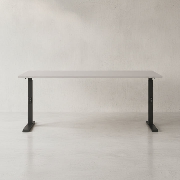 Schreibtisch höheneinstellbar &amp;quot;Stuttgart&amp;quot; 68-91cm Kaschmir/Schwarz 120x80cm - C-Fuß _