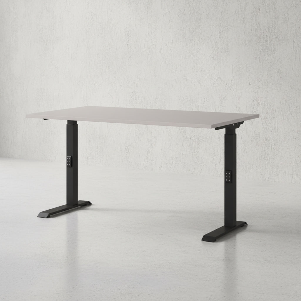 Schreibtisch verstellbar 68-91cm Höhe Ergonomisch C-Fuß Büro_
