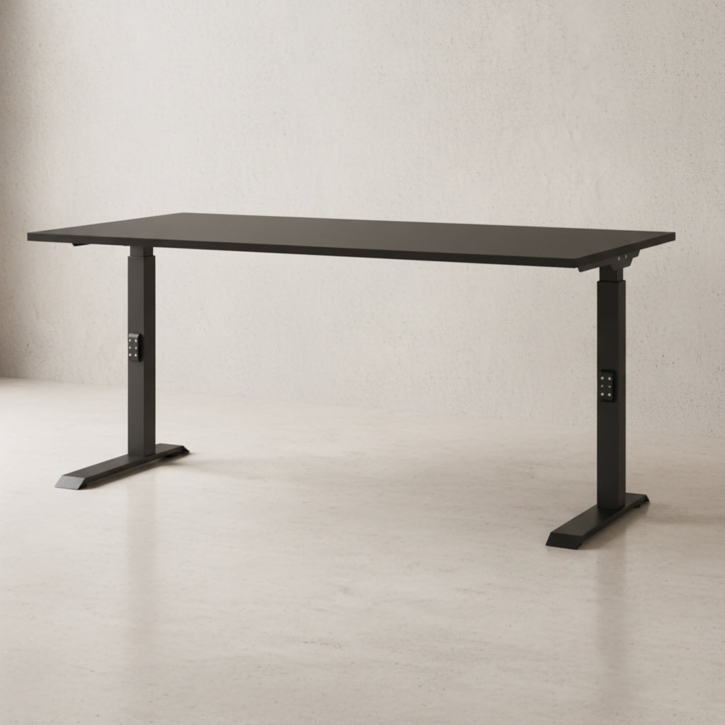 Schreibtisch verstellbar 68-91cm Höhe Ergonomisch C-Fuß Büro_