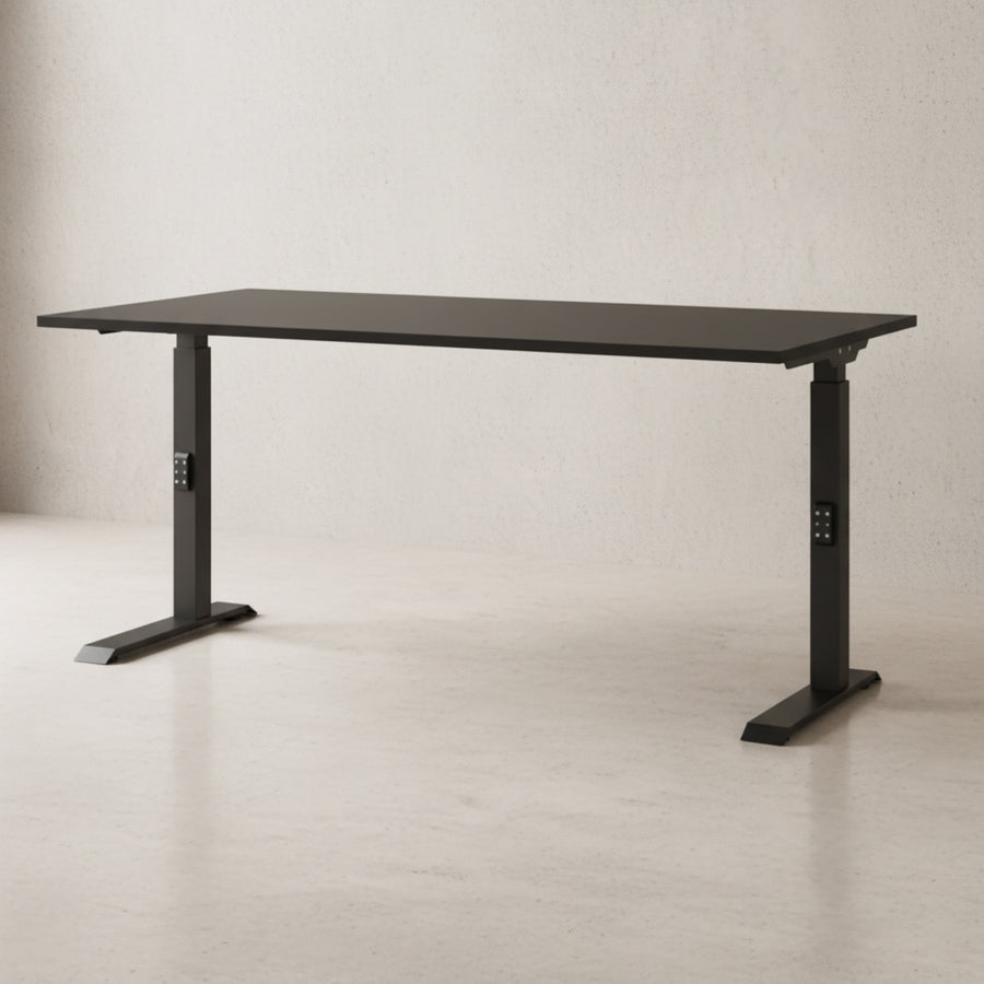Schreibtisch verstellbar 68-91cm Höhe Ergonomisch C-Fuß Büro_