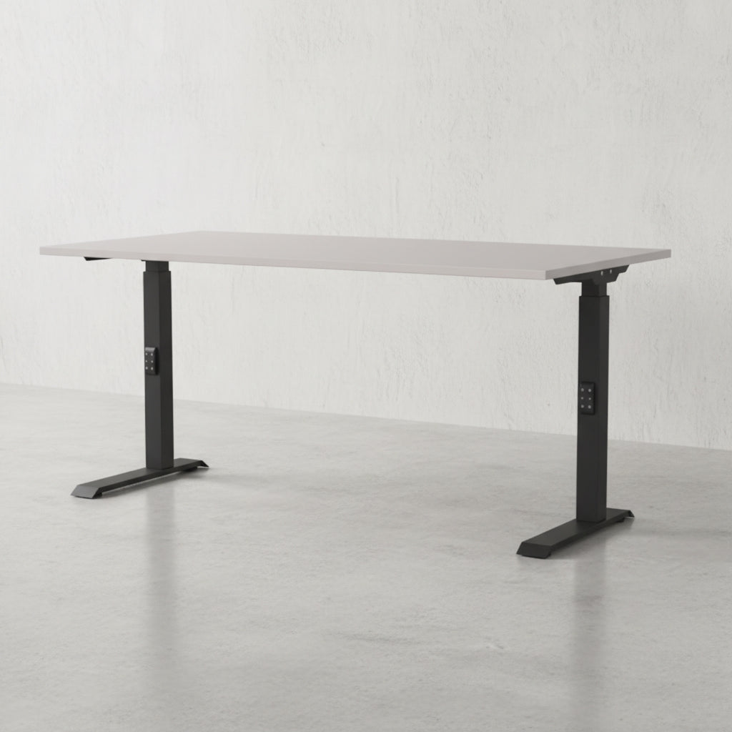 Schreibtisch verstellbar 68-91cm Höhe Ergonomisch C-Fuß Büro_