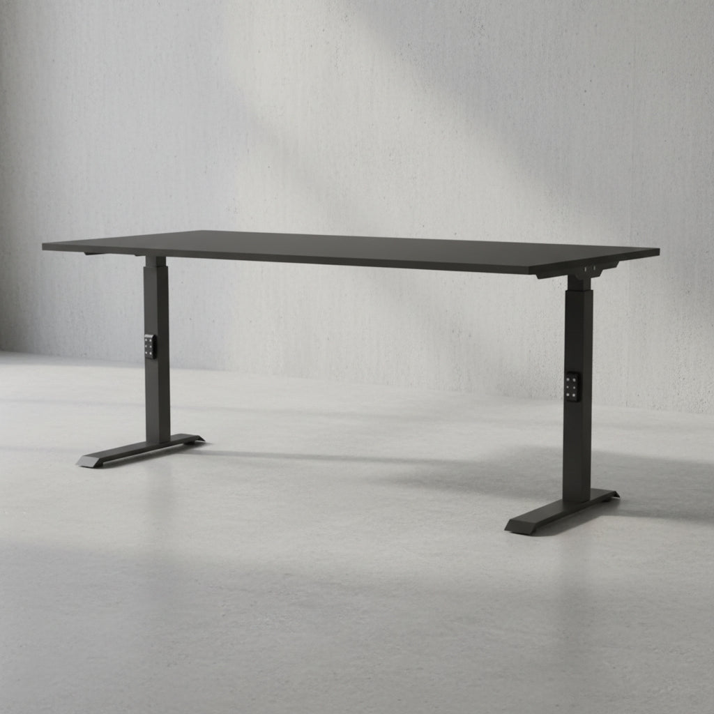 Schreibtisch verstellbar 68-91cm Höhe Ergonomisch C-Fuß Büro_