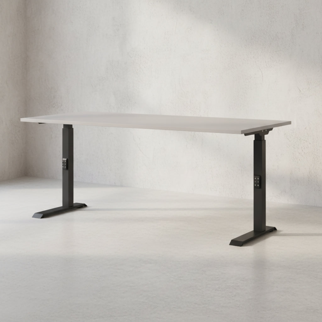 Schreibtisch verstellbar 68-91cm Höhe Ergonomisch C-Fuß Büro_