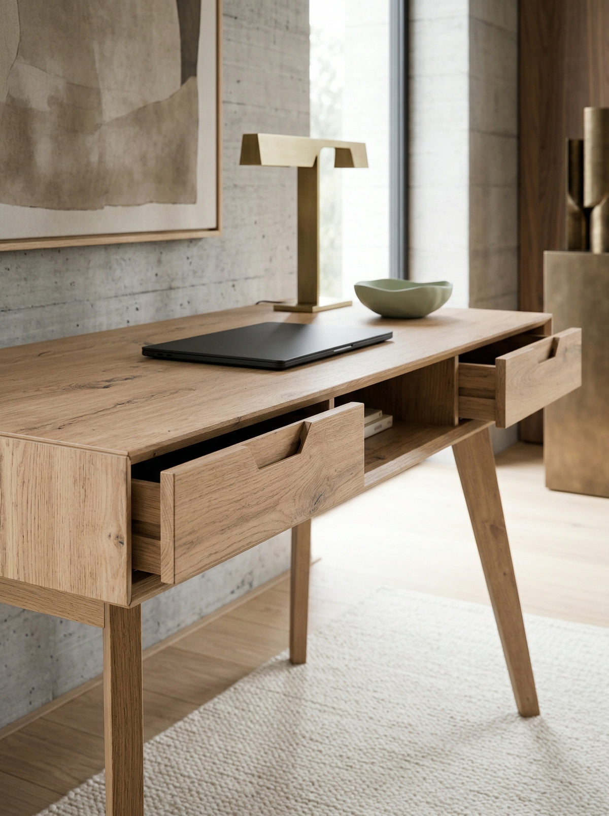 Schreibtisch mit 40 kg Belastbarkeit - zwei 31x8-5 cm Schubladen für optimale Organisation von Kadima Design