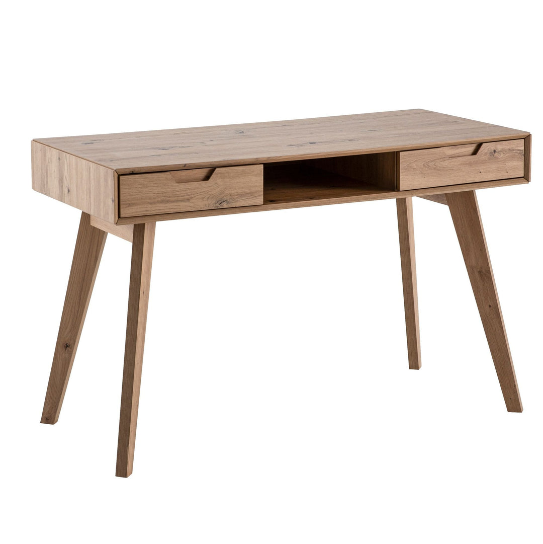 Skandinavischer Schreibtisch mit 120x55 cm Arbeitsfläche - Eichenoptik und zwei praktischen Schubladen für moderne Homeoffice-Einrichtung von Kadima Design_