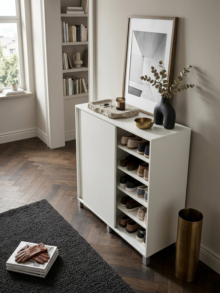 Schuhschrank Holz für 20 Paar | Schiebetüren