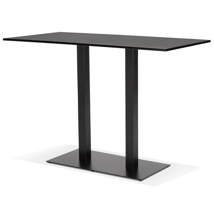 Kadima Design hoher Tisch in Schwarz - ideal für Gespräche stehend - mit strapazierfähigem Holz und Metallstruktur - 160 cm Breite_