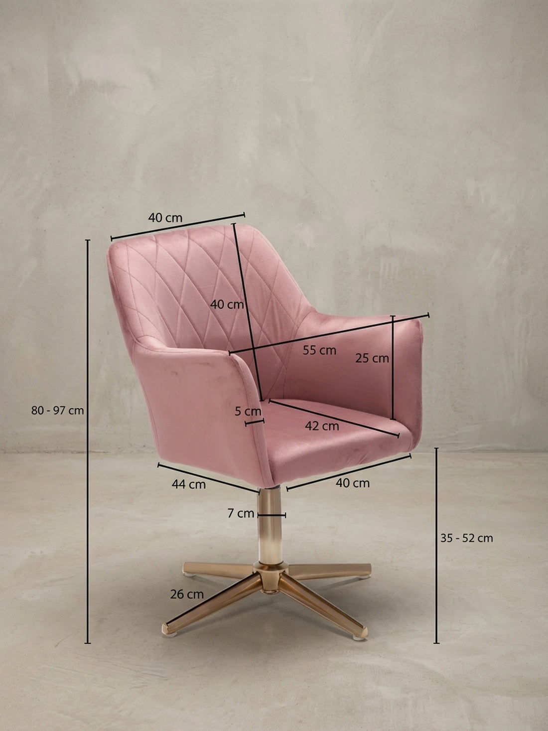 Maßzeichnung TANARO – Rosa