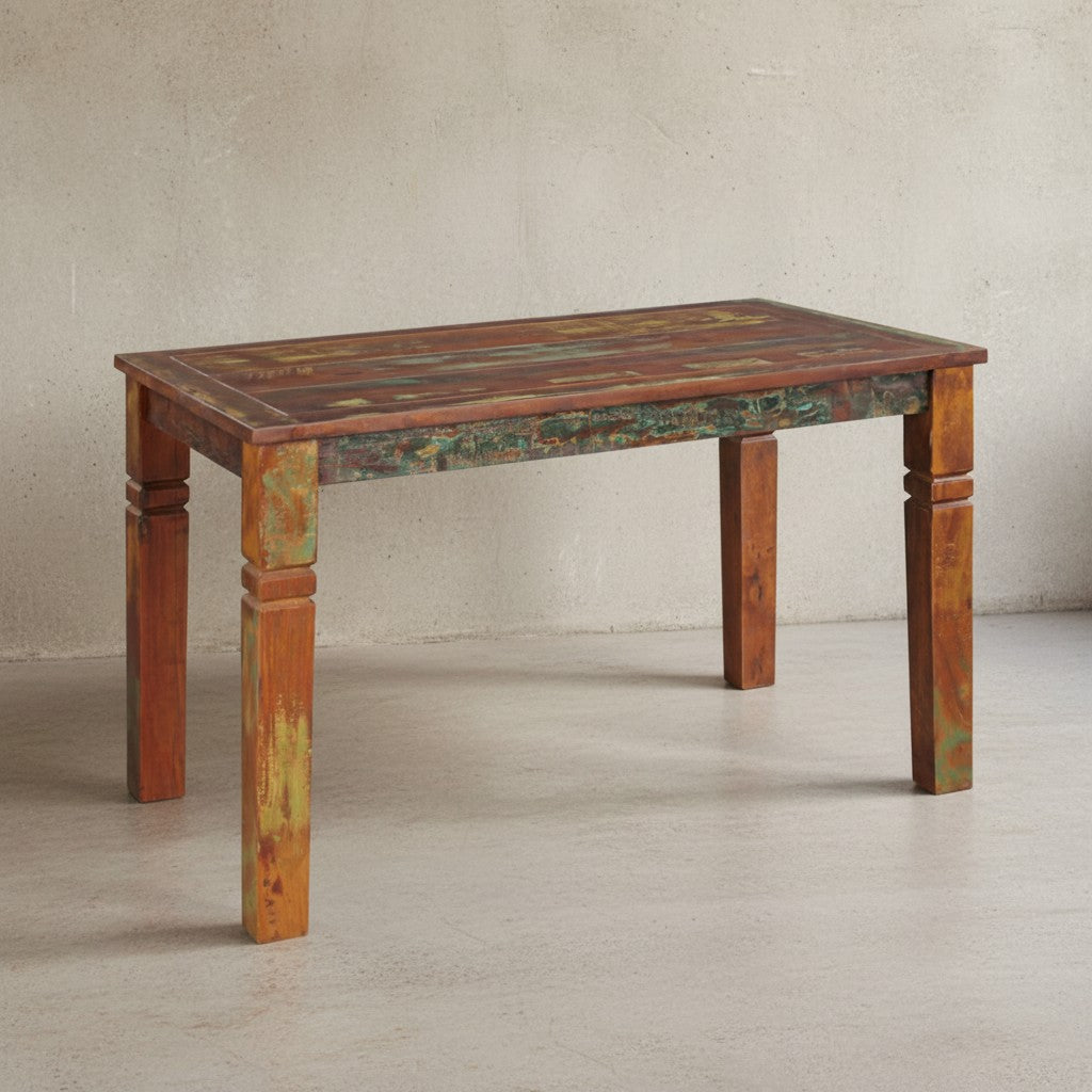 Shabby Mango Massivholz Esstisch - 180x90 cm_ Stabil_ Recyceltes Holz_ 6-8 Personen_ KADIMA DESIGN_Größe_ 180x90x76 cm_