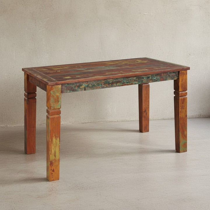 Shabby Mango Massivholz Esstisch - 180x90 cm_ Stabil_ Recyceltes Holz_ 6-8 Personen_ KADIMA DESIGN_Größe_ 180x90x76 cm_