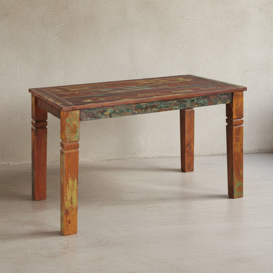 Shabby Mango Massivholz Esstisch - 180x90 cm_ Stabil_ Recyceltes Holz_ 6-8 Personen_ KADIMA DESIGN_Größe_ 180x90x76 cm_