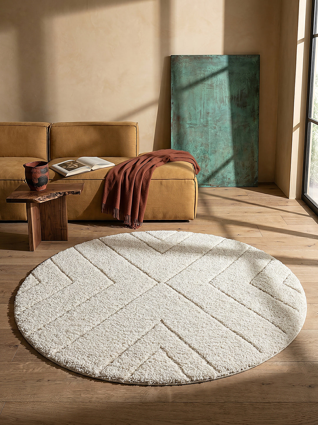 Teppich Creme Textur Nahaufnahme_