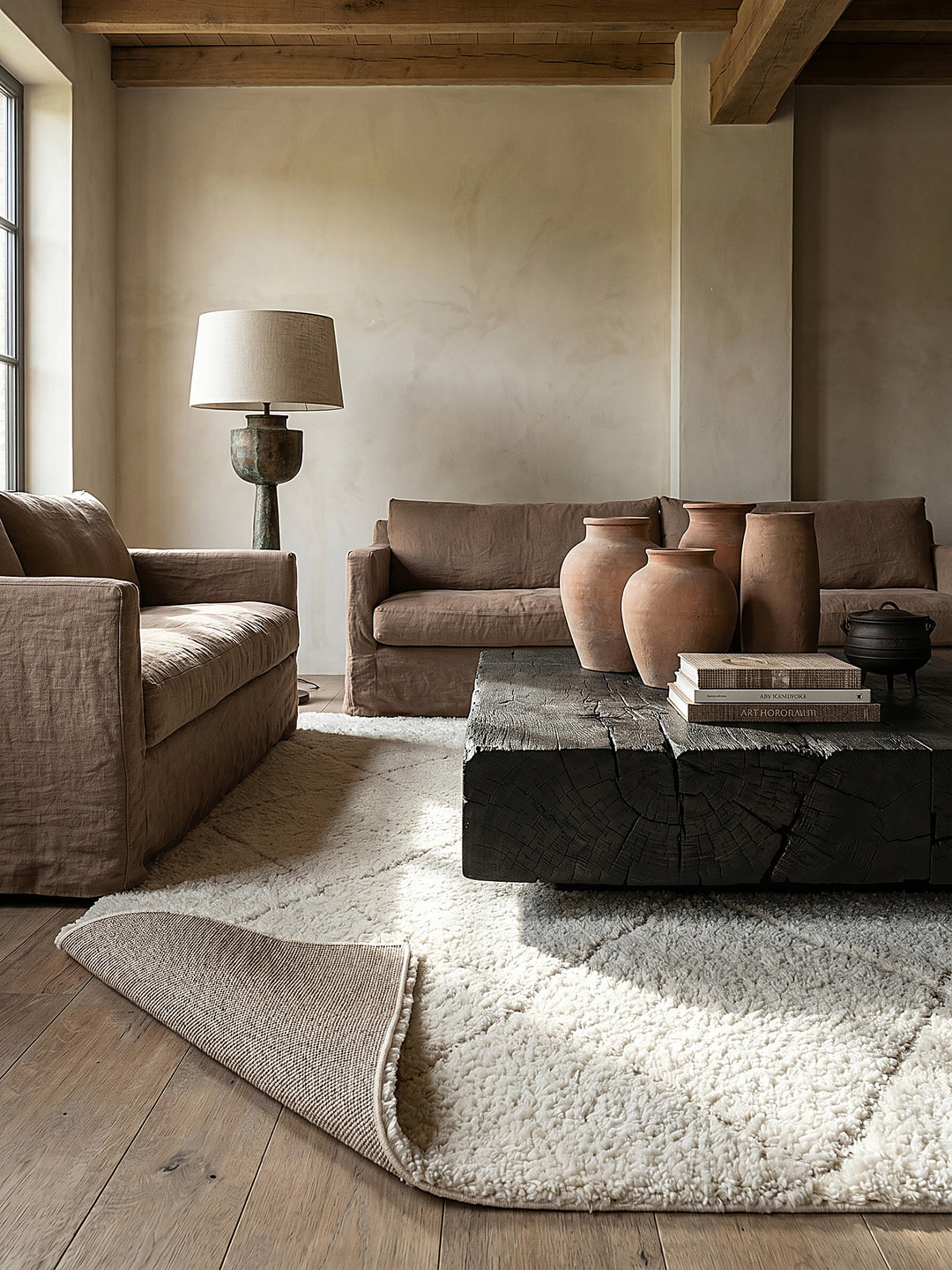 Teppich Creme rechteckig Editorial Styling_